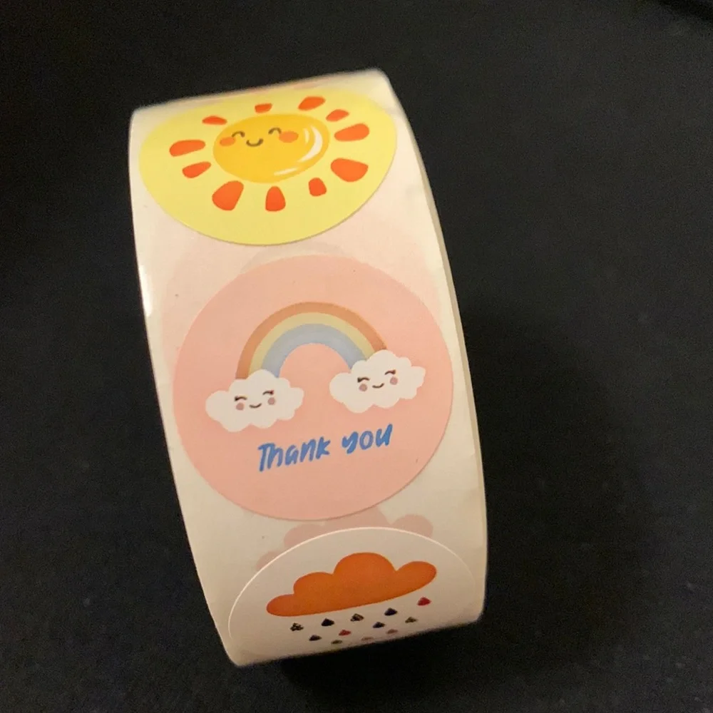 Roll of 500 Thank You Stickers 1